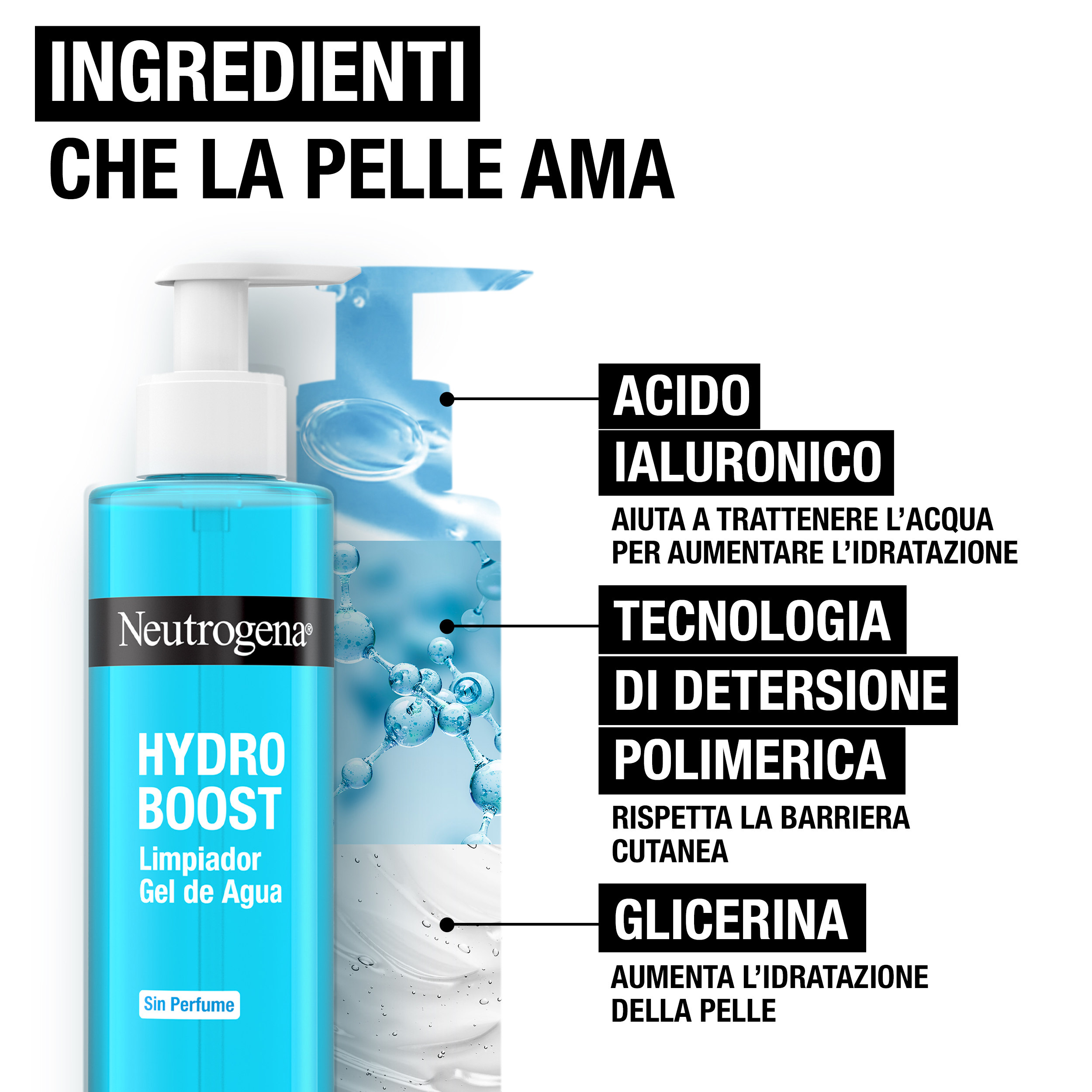 Neutrogena Hydro Boost Acqua Gel Detergente Senza Profumo 200 ml, Detergente schiumogeno struccante Neutrogena Hydro Boost Acqua Gel Detergente Senza Profumo 200 ml, Detergente schiumogeno struccante