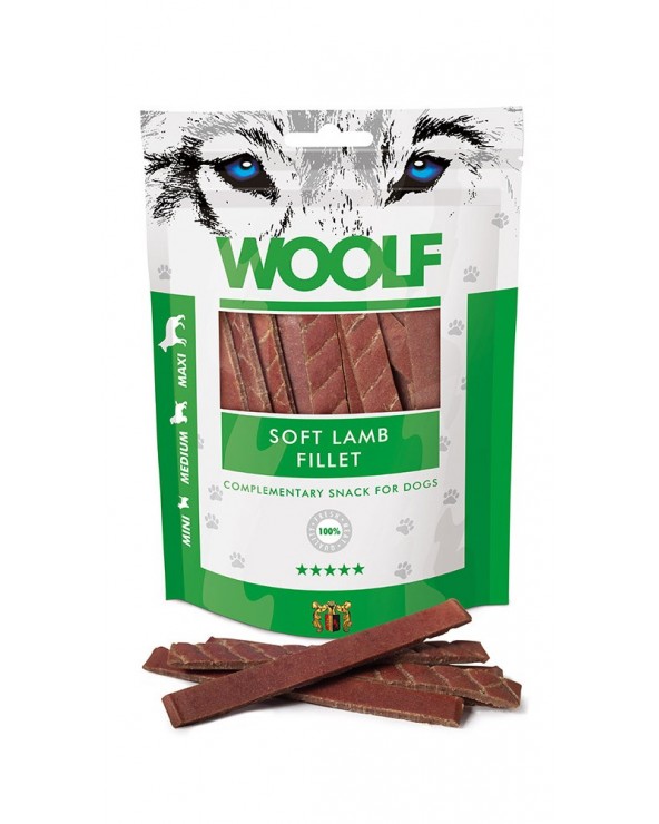 MAST WOOLF CANE SNACK MINI/MEDIUM/MAXI FILETTO AGNELLO 100GR