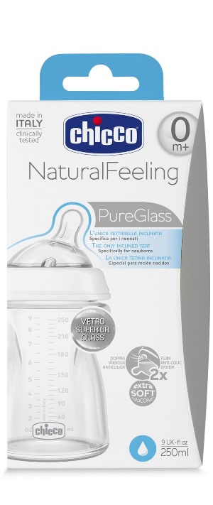 Chicc Biberon Natural Feeling In Vetro +0m