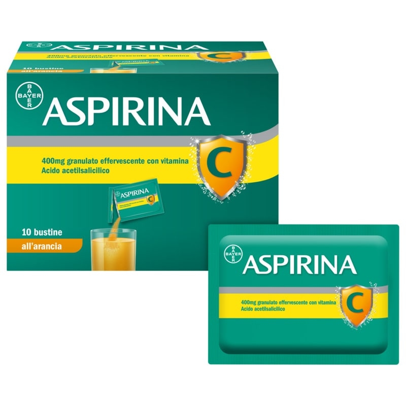 Aspirina C, contro sintomi di Raffreddore, Influenza e Febbre, 400 mg di Acido Acetilsalicilico + 240 mg di Vitamina C, antinfiammatorio e analgesico, Gusto Arancia, 10 Bustine Aspirina C, contro sintomi di Raffreddore, Influenza e Febbre, 400 mg di Acido Acetilsalicilico + 240 mg di Vitamina C, antinfiammatorio e analgesico, Gusto Arancia, 10 Bustine