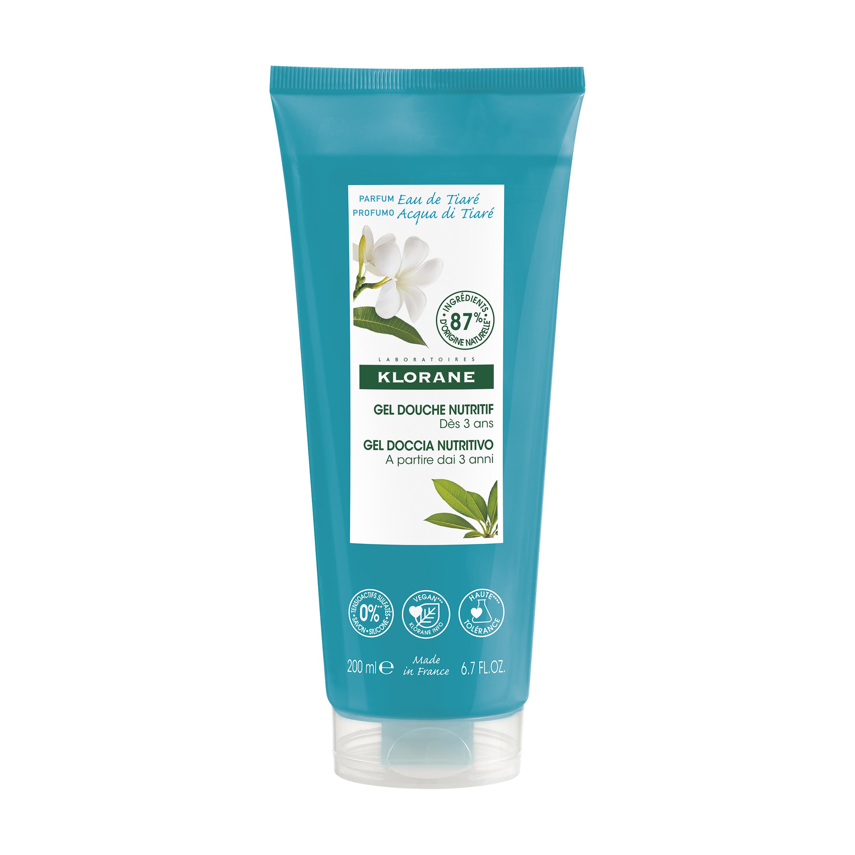 Klorane - Gel Doccia Nutritivo Al Profumo Eau de Tiaré Per Tutti I Tipi Di Pelle 200 ml