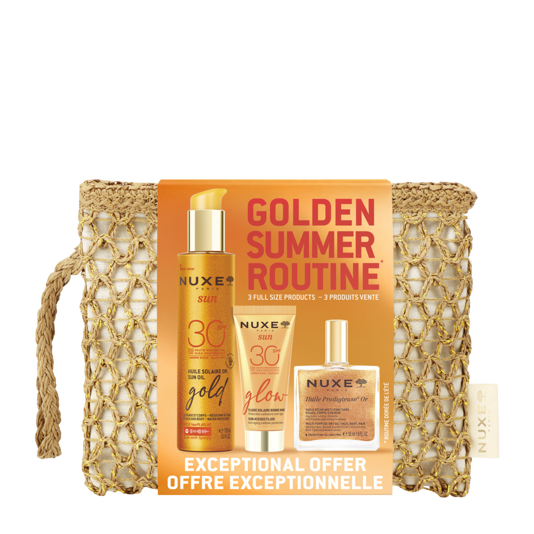 Nuxe - Trousse Golden Summer Routine - Olio SPF30 Dorato 150 ml + Fluido Solare SPF30 Glow 40 ml + Huile Prodigieuse Or 50 ml