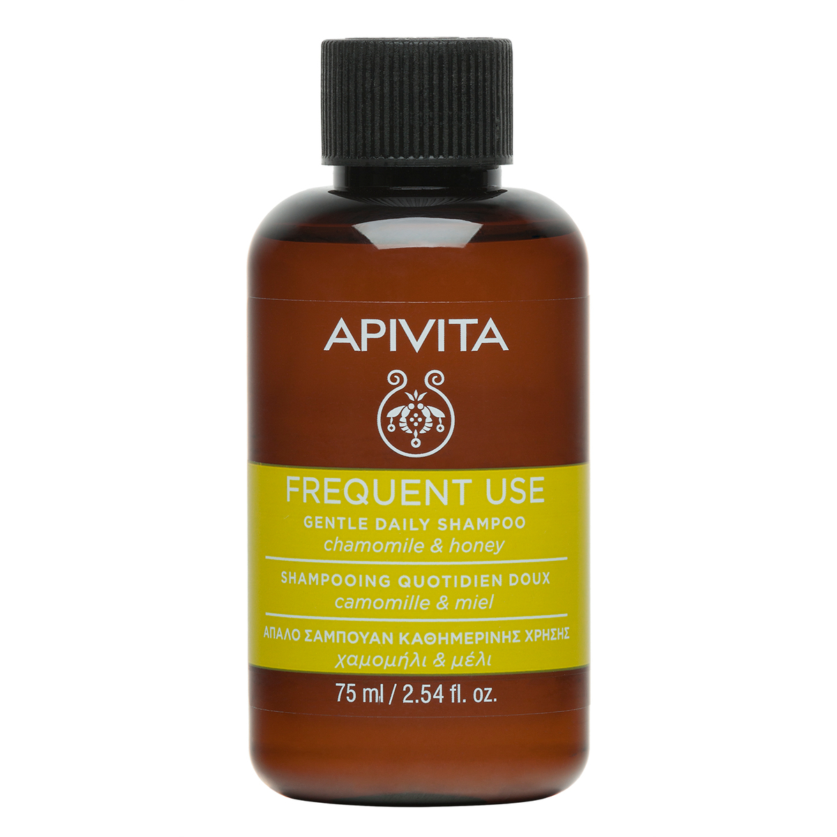 Apivita Frequent Use - Shampoo Delicato Uso Frequente Con Camomilla E Miele Per Capelli Grassi Travel Size 75 ml