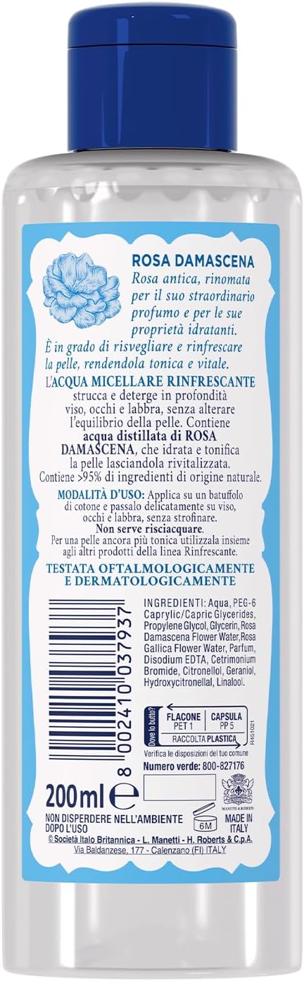 Acqua Alle Rose - Acqua Micellare Struccante Rinfrescante Viso 200 ml