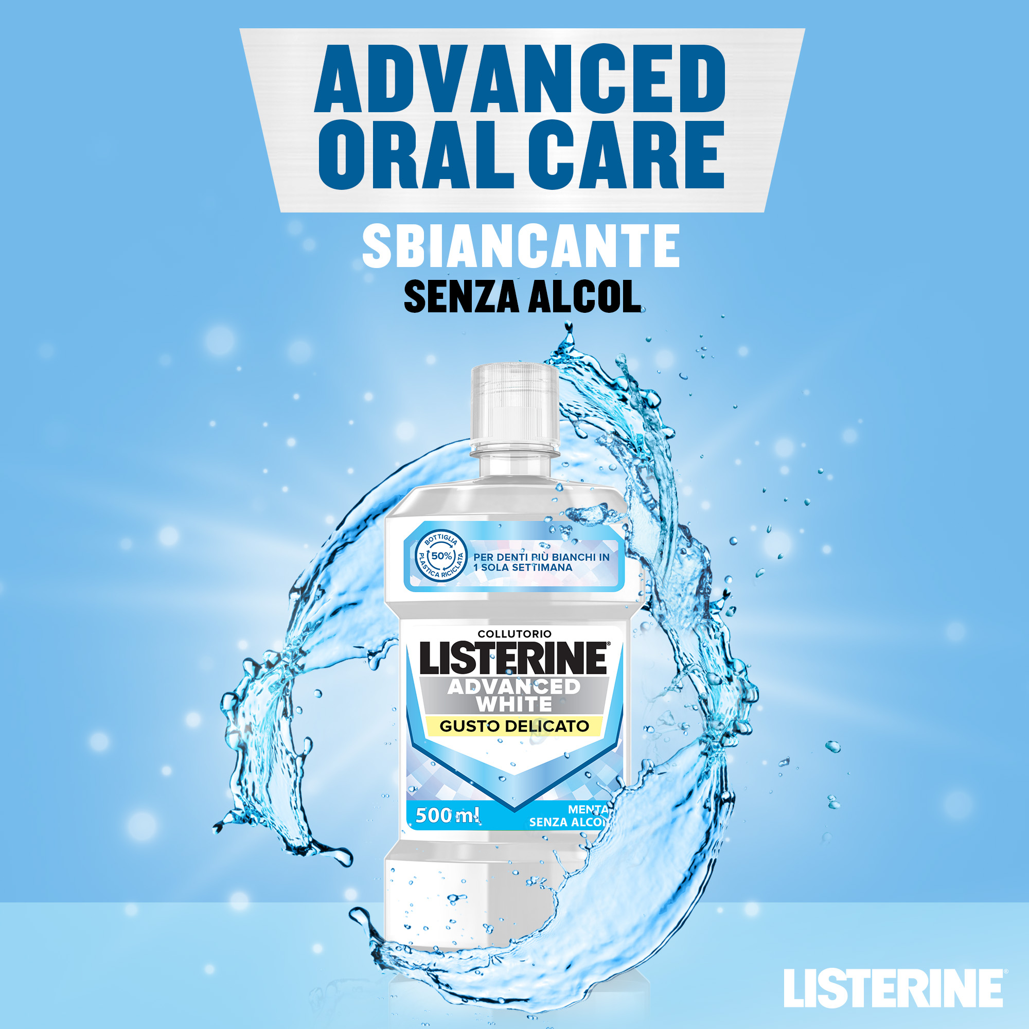 LISTERINE ADVANCED WHITE  500ML  GUSTO DELICATO BUNDLE