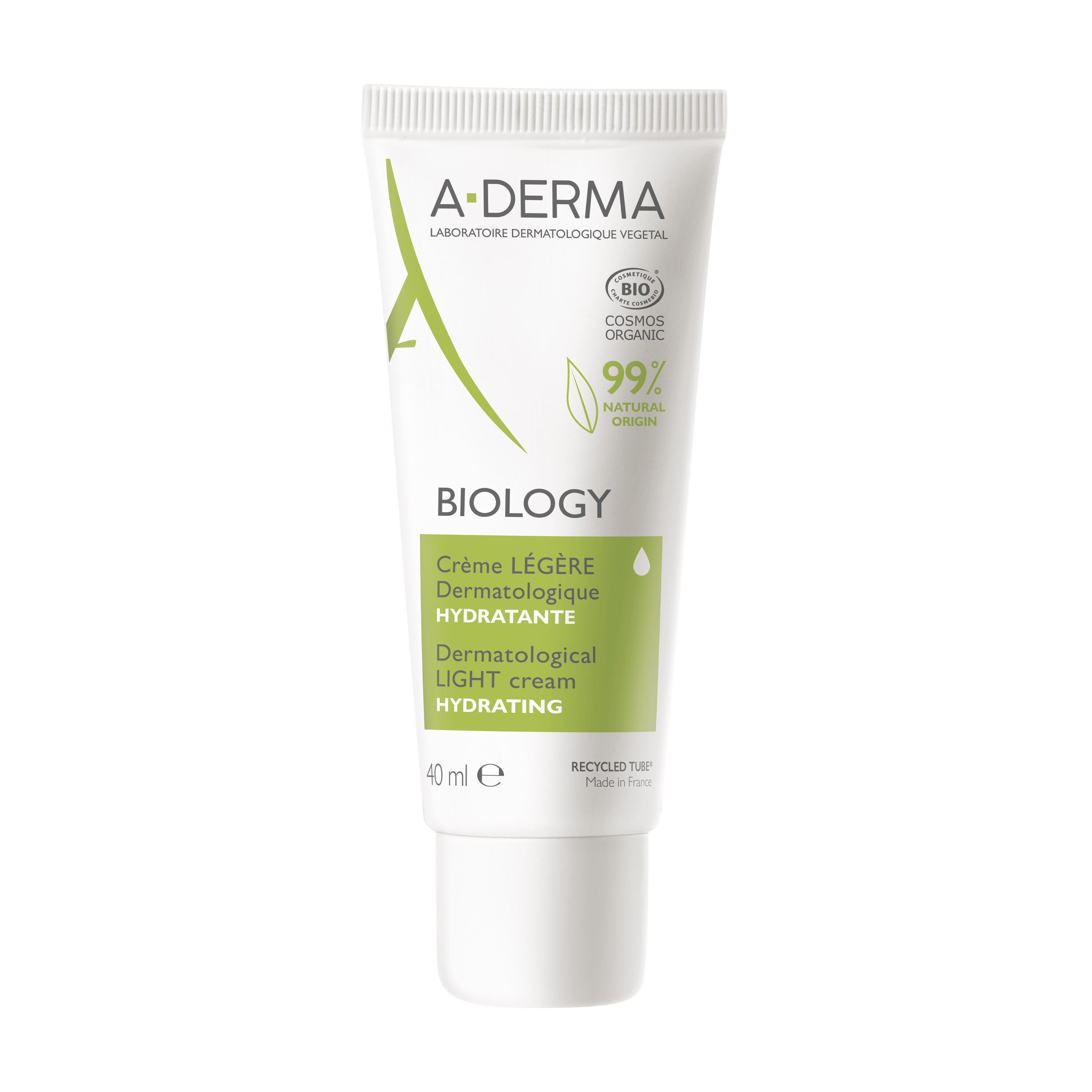 A-Derma Biology - Crema Leggera Dermatologica Idratante Per Pelle Normale E Mista 40 ml