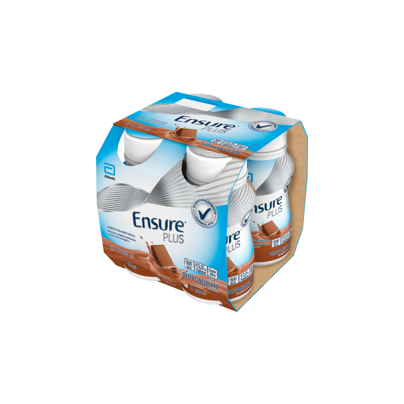 Ensure Plus Alimento a Fini Medici Speciali Ipercalorico Cioccolato 4x200ml
