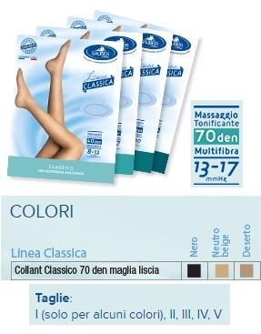 Sauber Linea Classica Collant in Maglia Liscia 70 Den Deserto Taglia 5