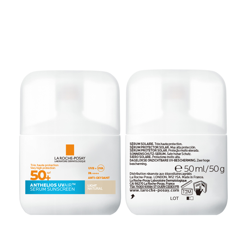 La Roche-Posay - Anthelios Uvair Serum Sunscreen SPF50+ Viso 50 ml - Tonalità Chiara
