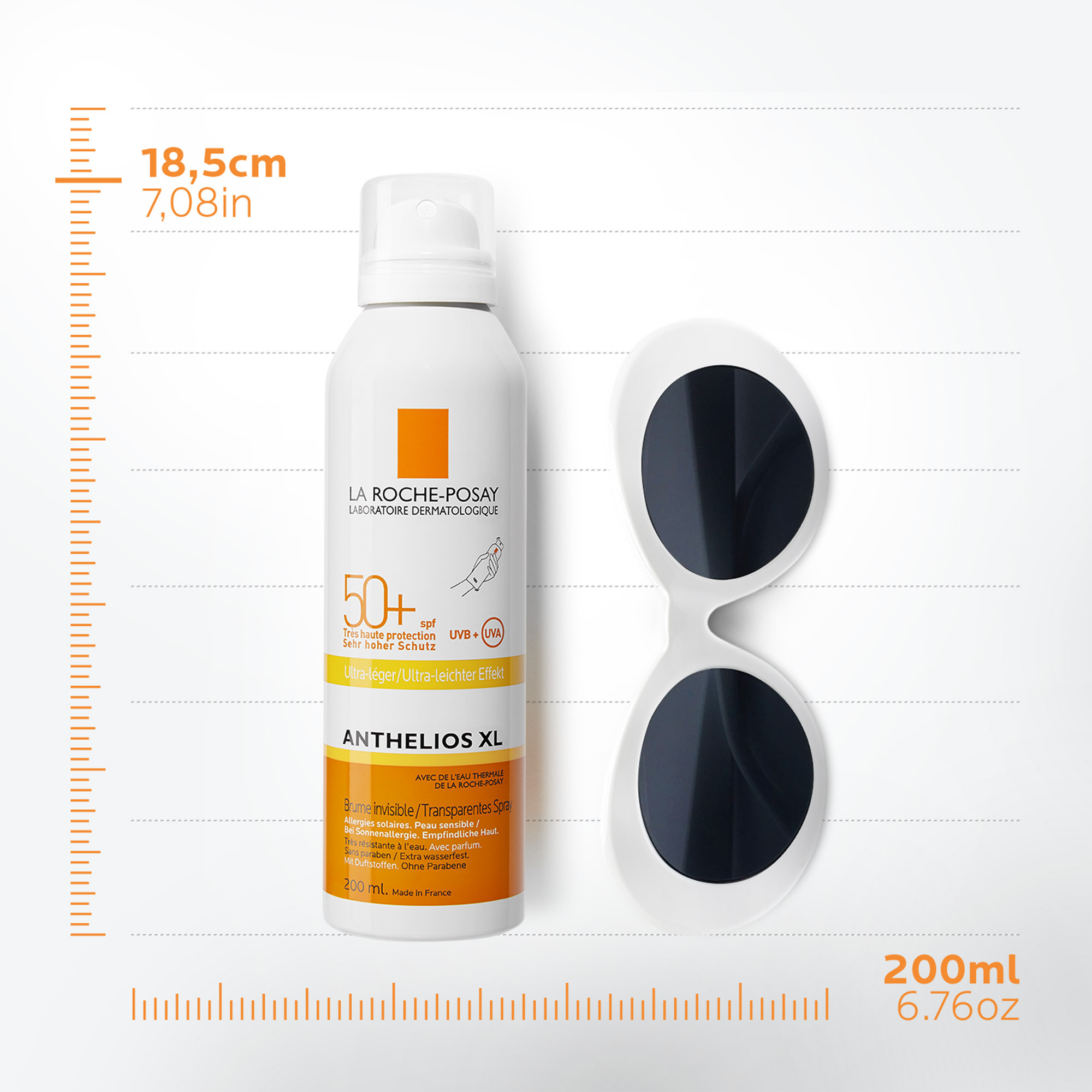 La Roche-Posay Anthelios XL - Spray Solare Invisibile Ultra Leggero SPF50+ Corpo 200 ml