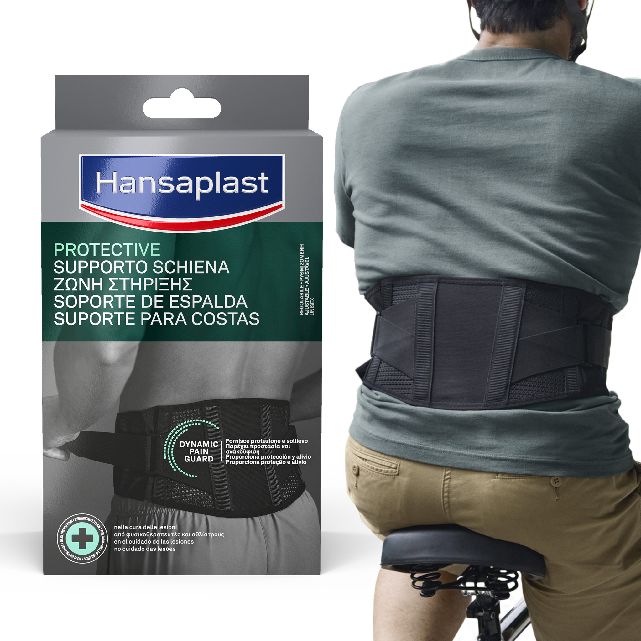 Hansaplast Sport Supporto Schiena, Fascia lombare supporto schiena protettiva, 1 pezzo
