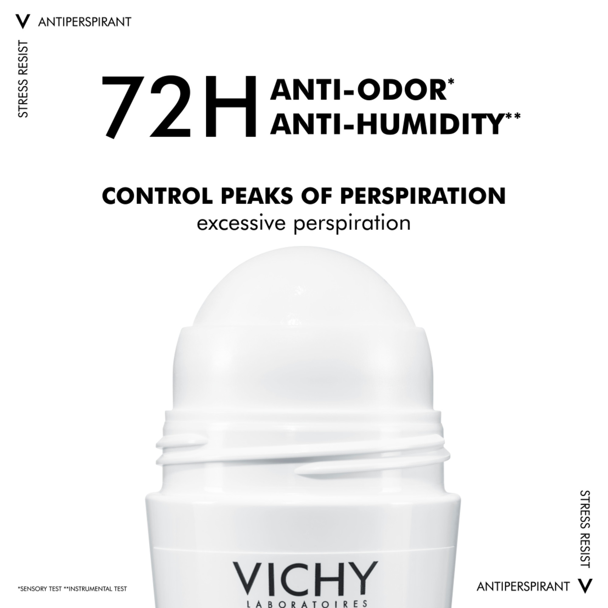 Vichy Deodorante Stress Resist - Roll-on anti-traspirante intensivo 50 ml efficace per 72 ore