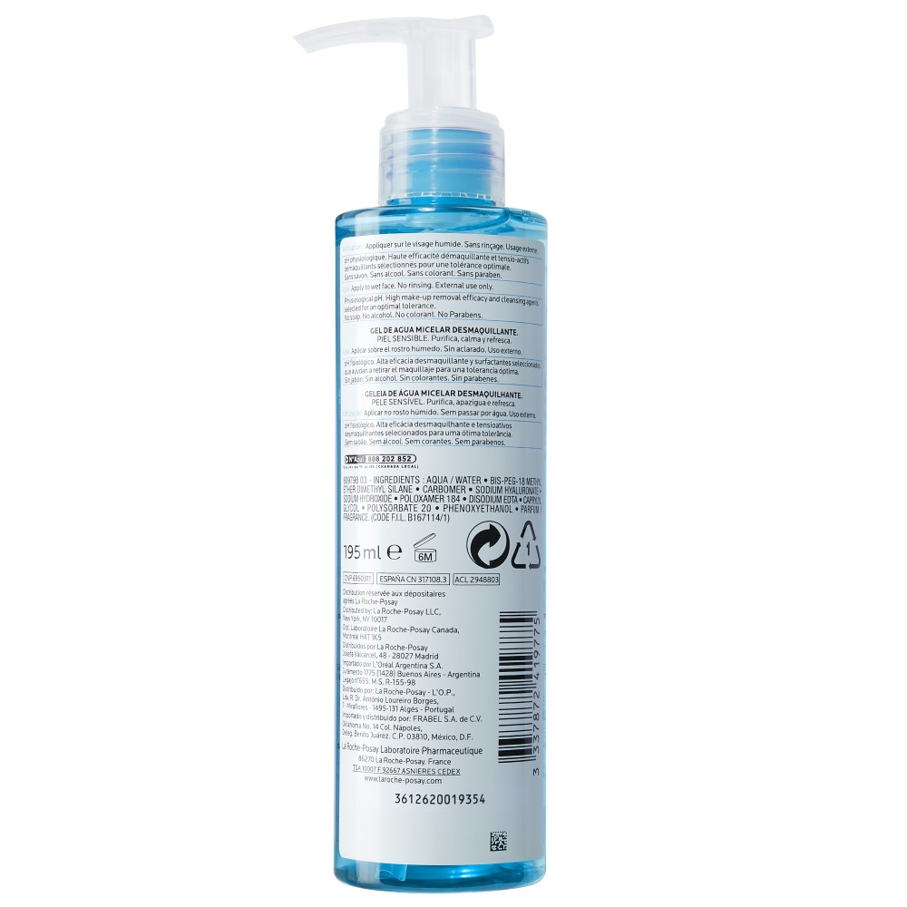 La Roche Posay Physiological Cleansers Gel D'Acqua Struccante Micellare 195 ml