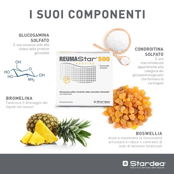 Stardea Reumastar 500 Integratore Funzionalità Articolare 20 Bustine Stardea Reumastar 500 Integratore Funzionalità Articolare 20 Bustine