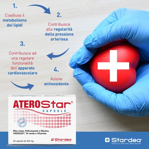 Aterostar Integratore Per Controllo Colesterolo 30 Capsule Aterostar Integratore Per Controllo Colesterolo 30 Capsule