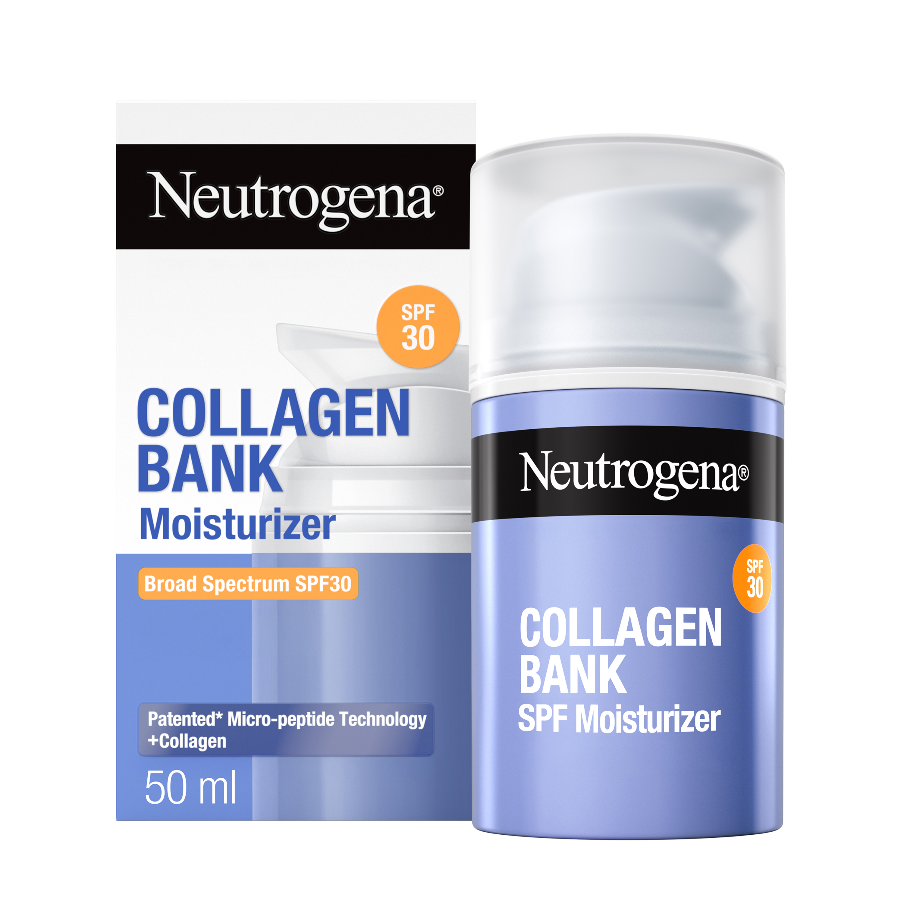 Crema Idratante Viso Collagen Bank con Collagene Marino e SPF 30 per una protezione solare anti-età di tutti i tipi di pelle, 50 Ml