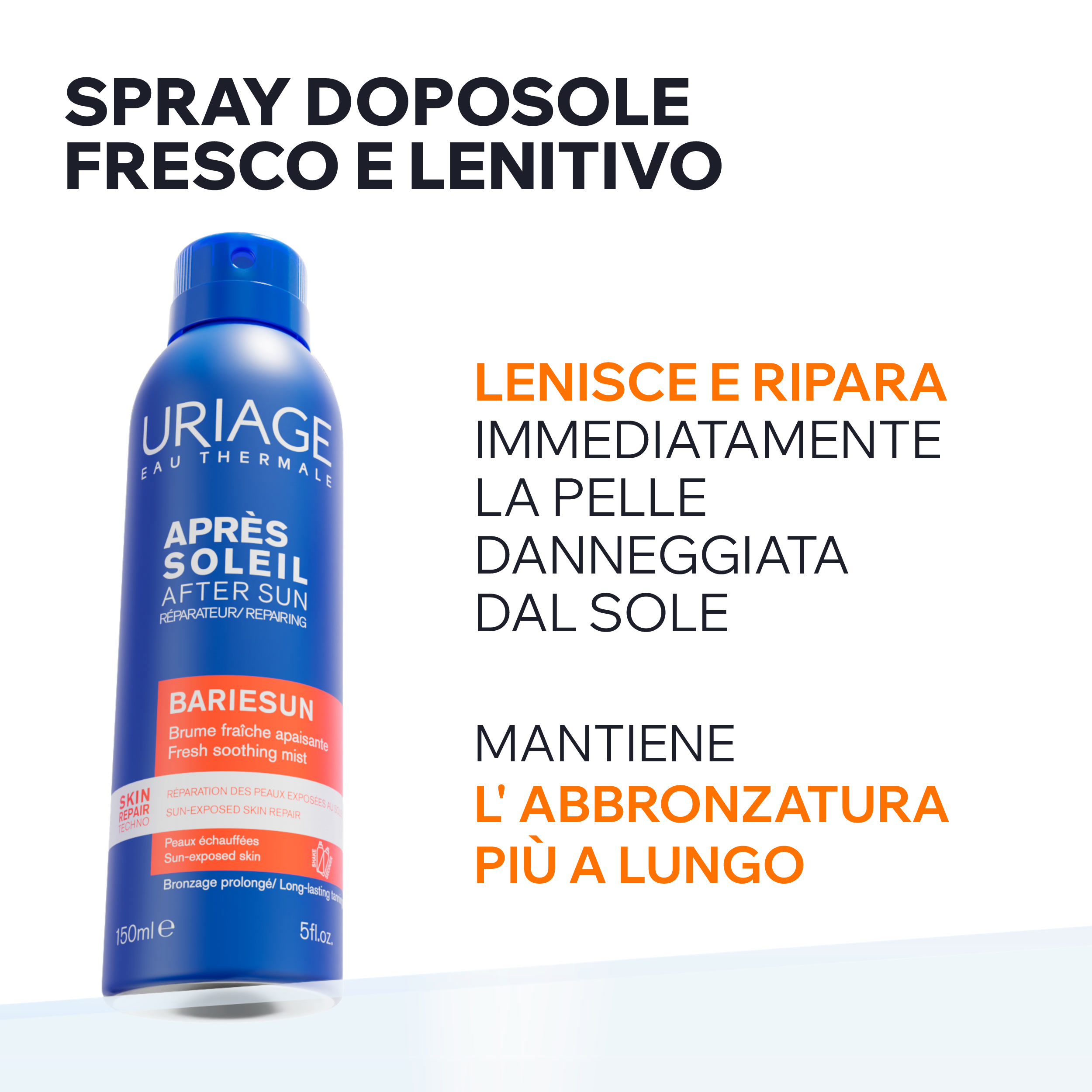 Uriage - Bariésun Spray Doposole Idratante Lenitivo E Rinfrescante Viso E Corpo Per Pelle Sensibile 150 ml
