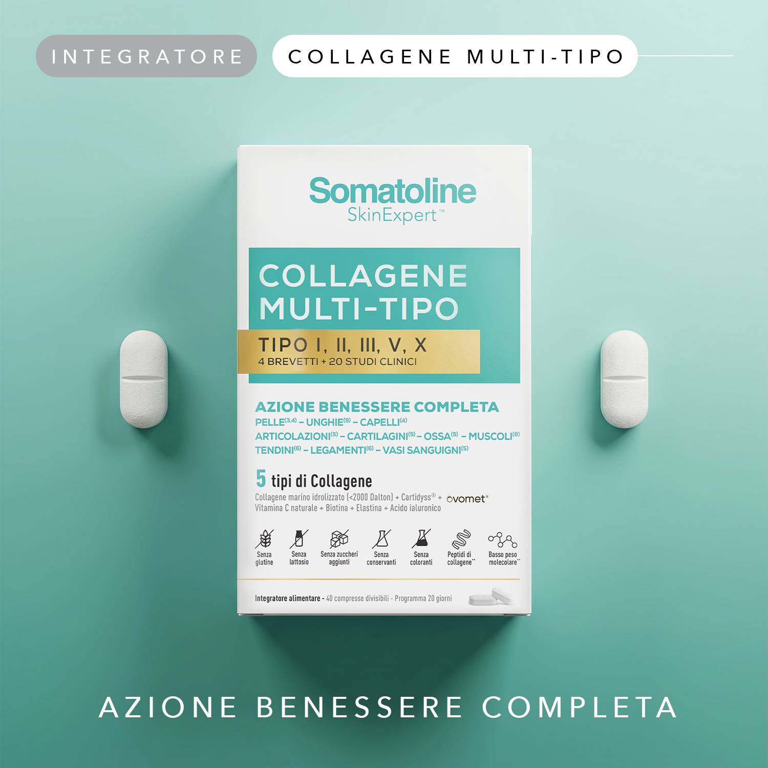 Somatoline SkinExpert Multi-Tipo 40 Compresse - Integratore Di Collagene