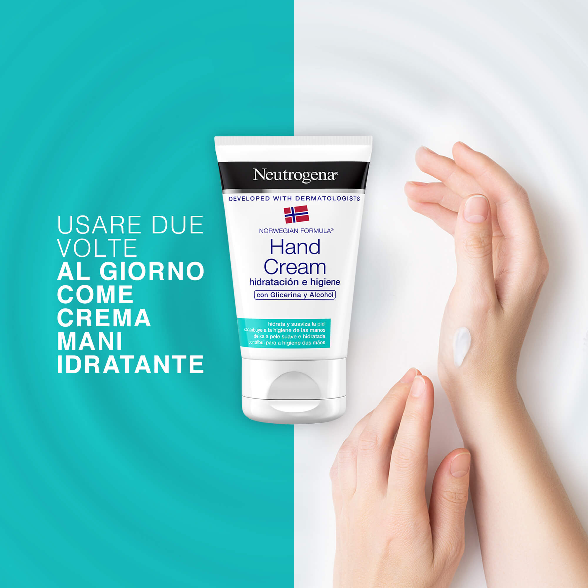 Neutrogena Crema Mani Idratazione e Igiene, Contiene Glicerina e Alcol, Formula Norvegese, 50 ml Neutrogena Crema Mani Idratazione e Igiene, Contiene Glicerina e Alcol, Formula Norvegese, 50 ml