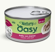OASY GATTO NATURY SOFT JELLY POLLO CON MANZO 85GR (lattina)