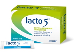 Lacto 5 Integratore Fermenti Lattici 10 Bustine Orosolubili