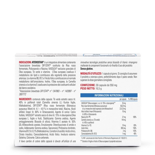 Aterostar Integratore Per Controllo Colesterolo 30 Capsule Aterostar Integratore Per Controllo Colesterolo 30 Capsule