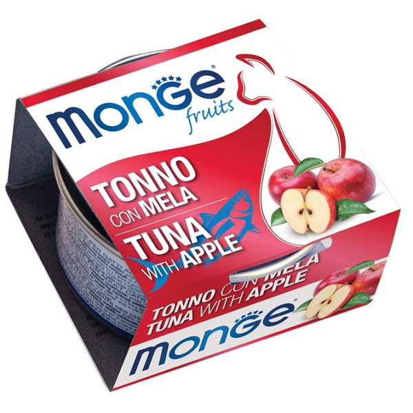 MONGE FRUITS TONNO C/MELA 80G