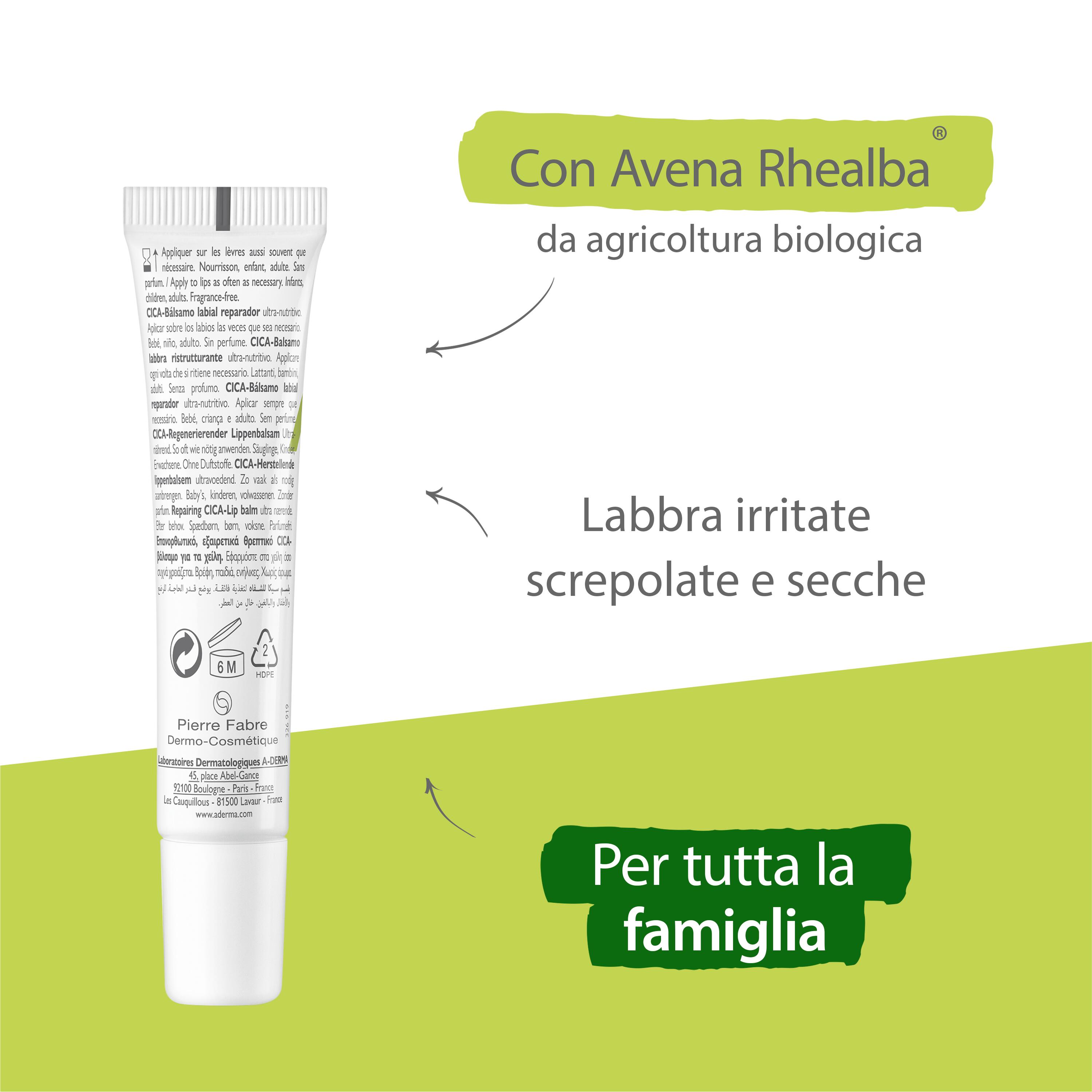 A-Derma Dermalibour+ - Cica Balsamo Labbra Ristrutturante Per Pelle Irritate E Screpolate 50 ml 