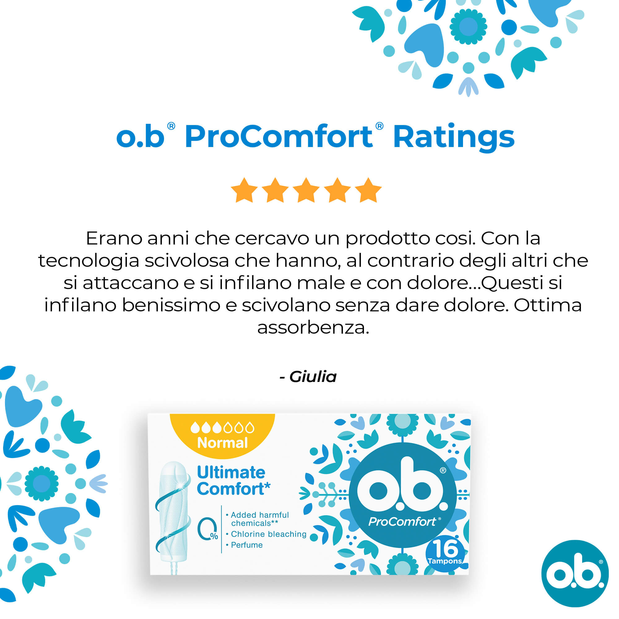 O.B. ProComfort Normal 16 Assorbenti Interni O.B. ProComfort Normal 16 Assorbenti Interni