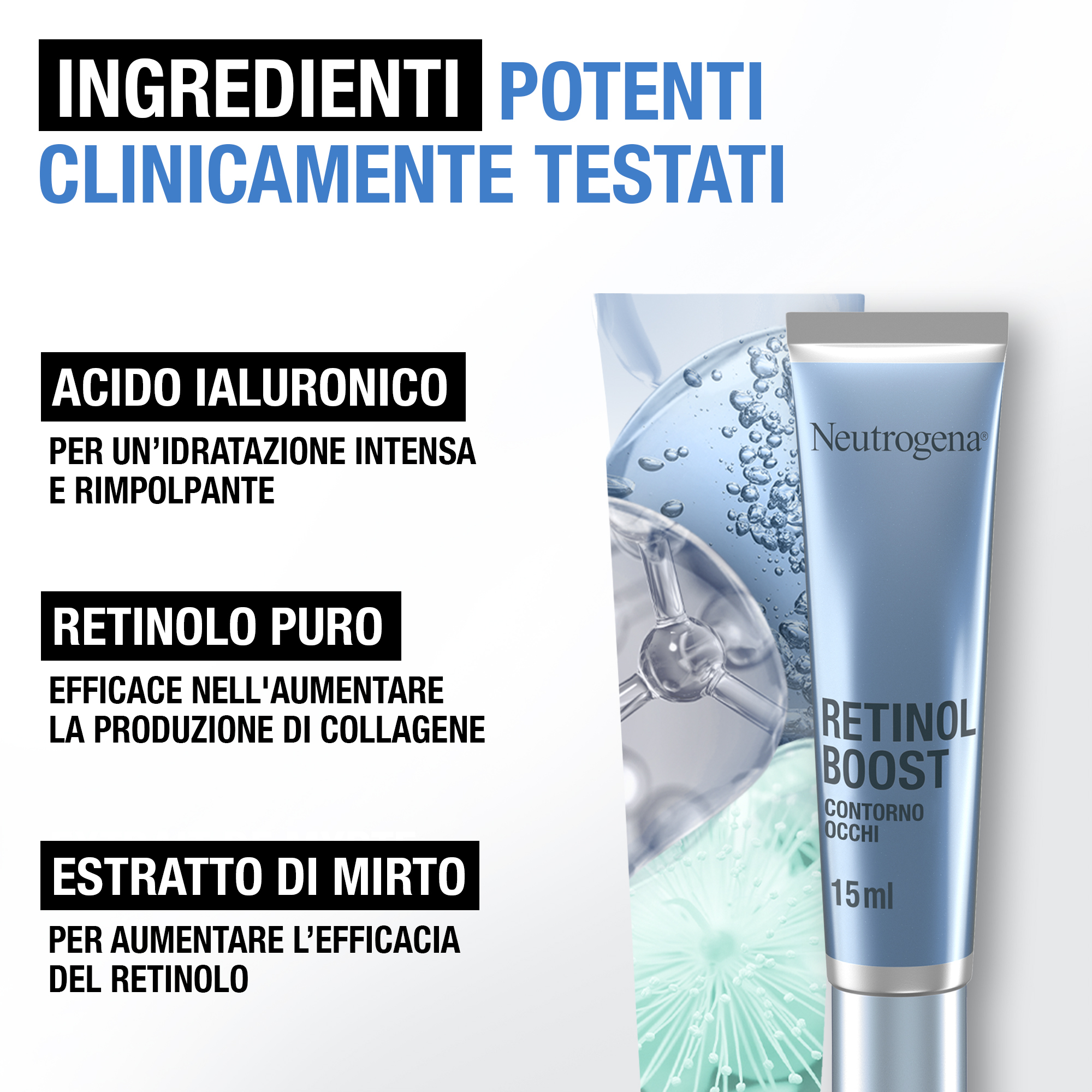 Neutrogena Retinol Boost Crema Contorno Occhi 15 ml, Con Retinolo Puro e Acido Ialuronico antirughe Neutrogena Retinol Boost Crema Contorno Occhi 15 ml, Con Retinolo Puro e Acido Ialuronico antirughe