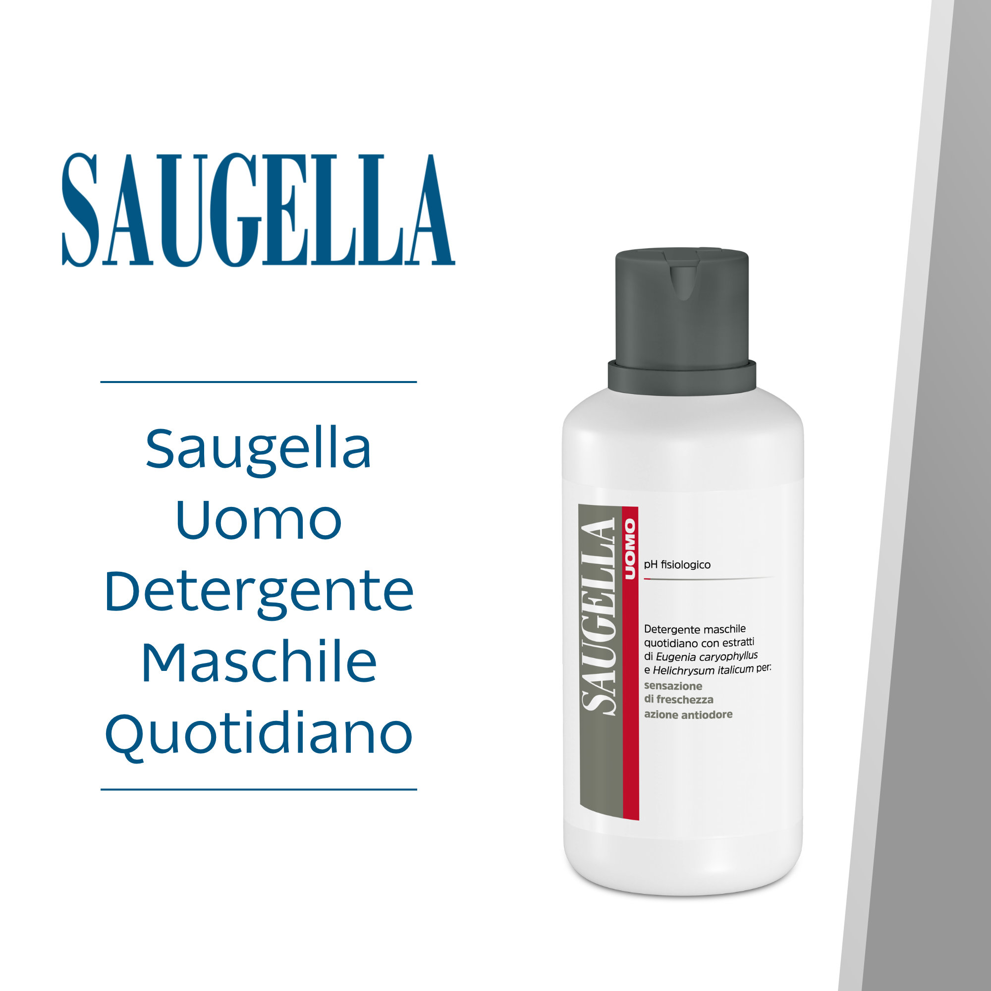 Saugella Uomo - Detergente Maschile Intimo Quotidiano A pH Fisiologico 500 ml
