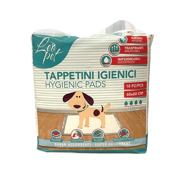 LEOPET TAPPETINO IGIENICO ASSORBENTE 60x60CM 10PZ