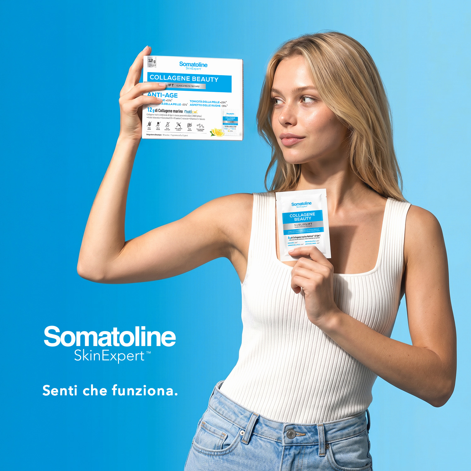 Somatoline SkinExpert Collagene Beauty Sublimlift 10 Bustine Gusto Limone - Integratore Per La Pelle
