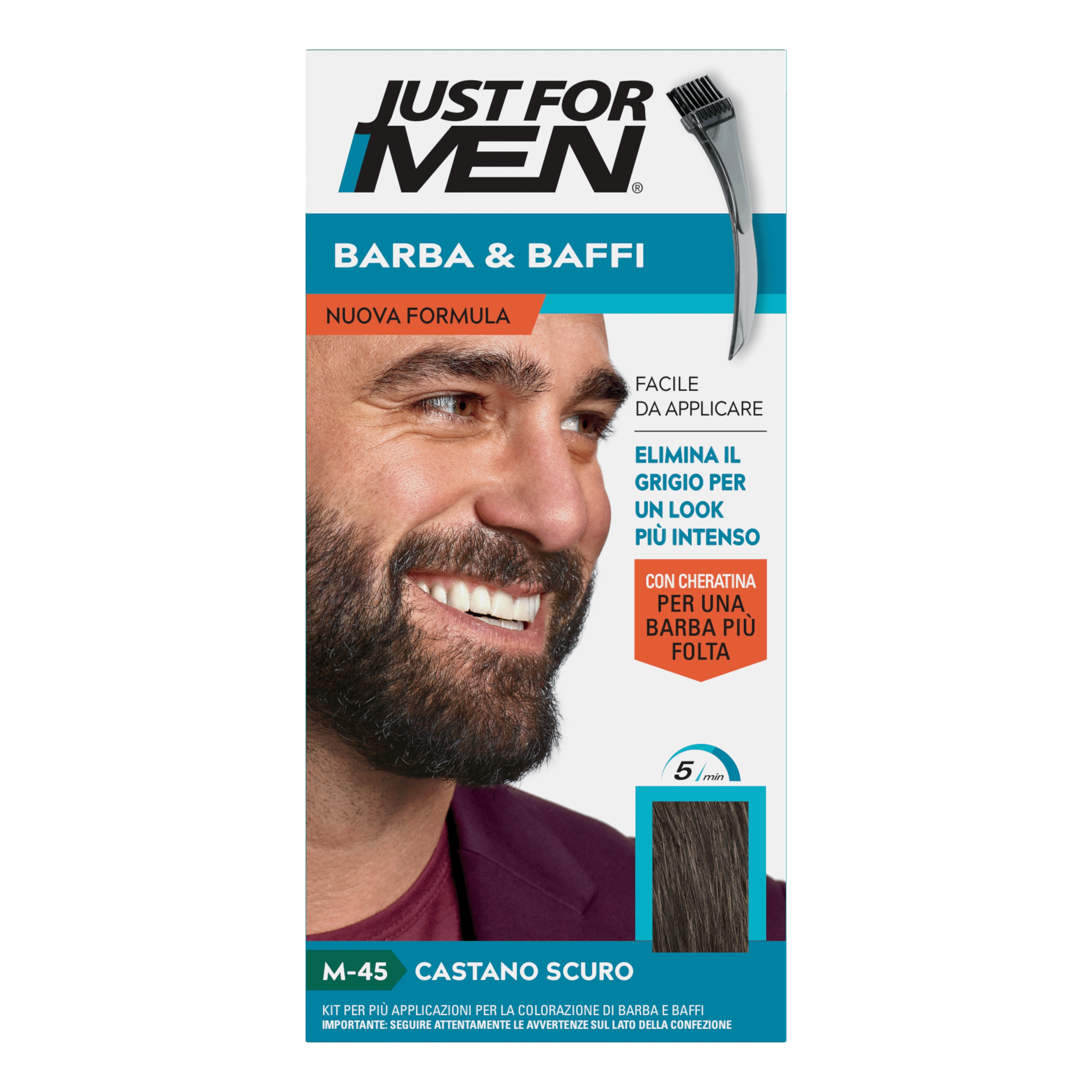 Just For Men Barba & Baffi - Gel Colorato M-45 Castano Scuro