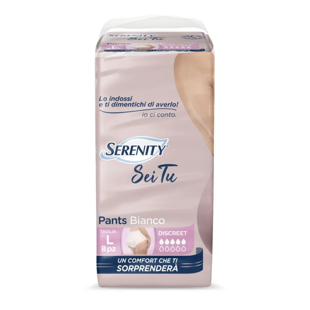 Serenity Pants Sei Tu Discreet Pannolone a Mutandina Taglia L, 8 pannoloni