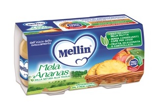 Mellin Omogeneizzato di Frutta Mela e Ananas 2 x 100 g Mellin Omogeneizzato di Frutta Mela e Ananas 2 x 100 g