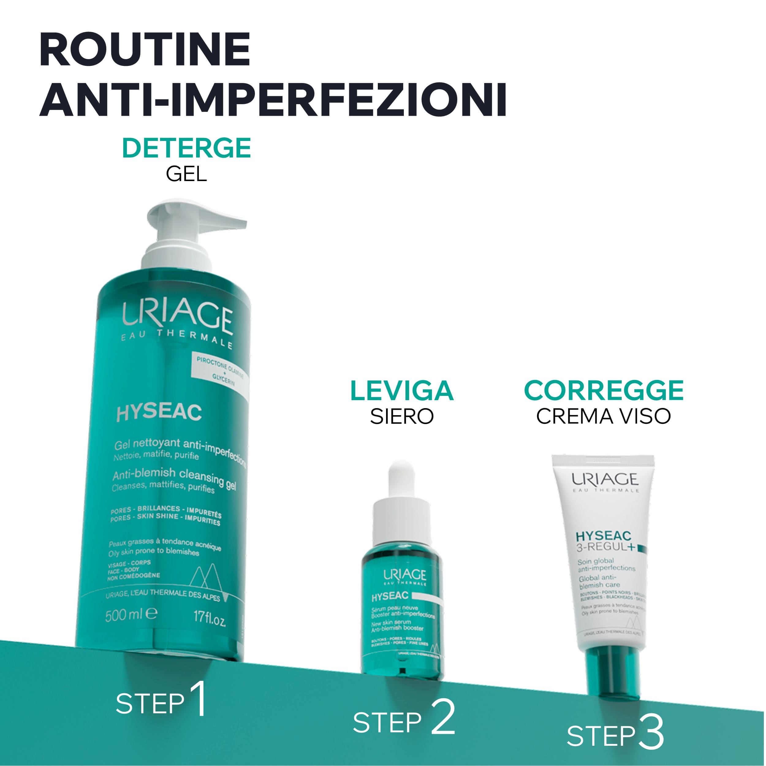 Uriage - Hyséac - Gel Detergente Anti-Imperfezioni Viso E Corpo 500 ml