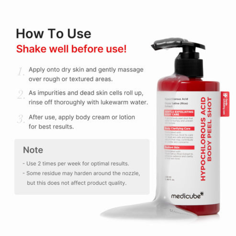Medicube Hypochlorous Acid Rice Body Peel Shot - Scrub Esfoliante Corpo 280 ml