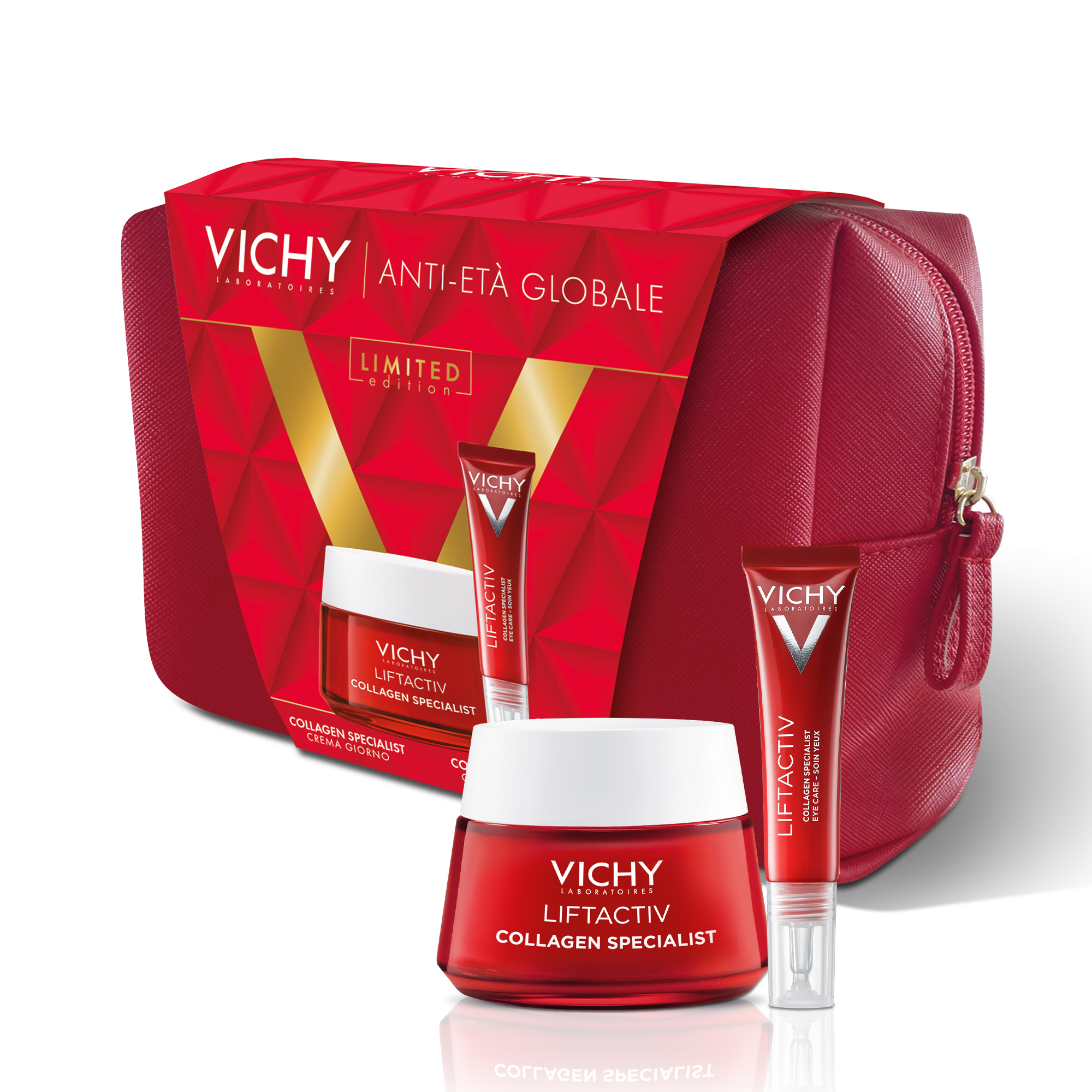 Vichy Pochette Regalo per un effetto Anti-Età Global con Crema Giorno Liftactiv Collagen Specialist 50 ml + Contorno Occhi 15 ml Vichy Pochette Regalo per un effetto Anti-Età Global con Crema Giorno Liftactiv Collagen Specialist 50 ml + Contorno Occhi 15 ml