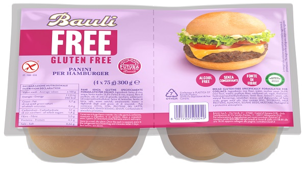 BAULI FREE PANINI HAMBURGER 4P