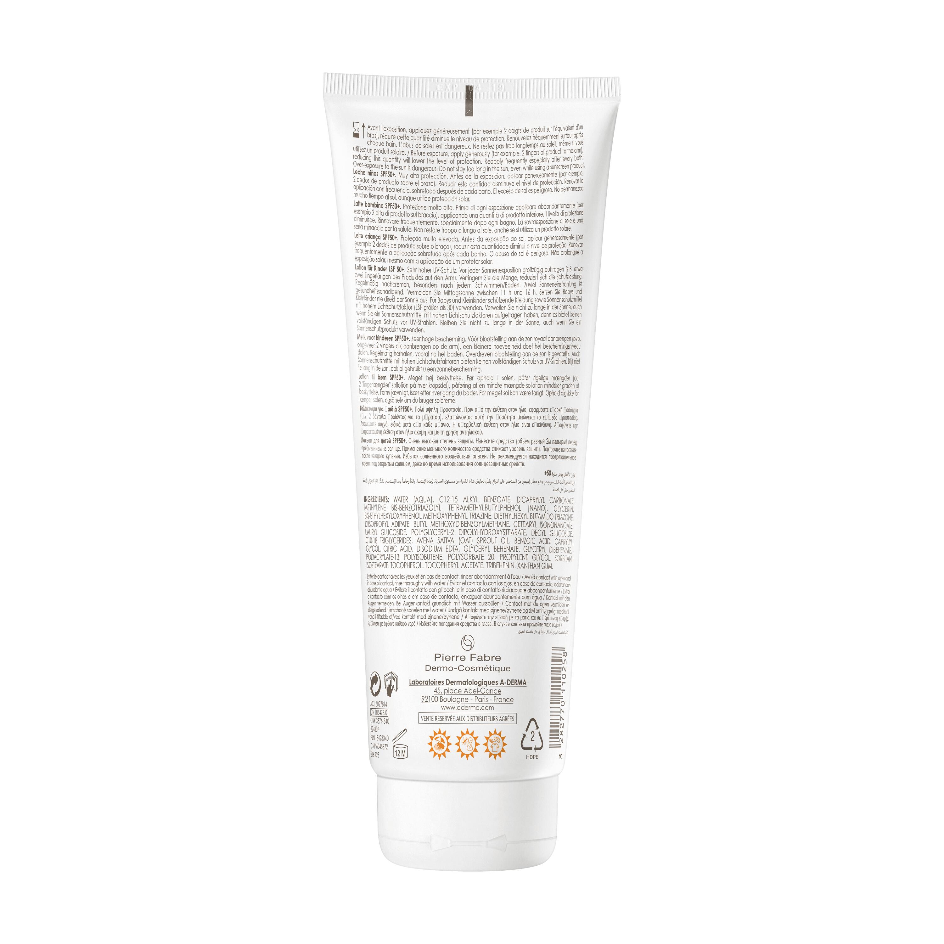 A-Derma Protect Kids - Latte Solare SPF50+ Per Bambini 250 ml