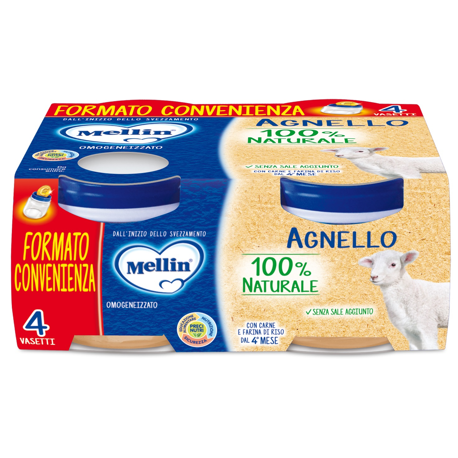 Mellin Omogeneizzato Di Agnello 4x80g Mellin Omogeneizzato Di Agnello 4x80g