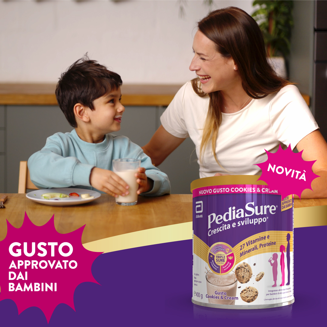 Pediasure Crescita E Sviluppo Integratore Multivitaminico Per Bambini Formato 400g Cookies&Cream
