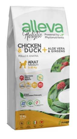 ALLEVA HOLISTIC DOG ADULT CHICKEN AND DUCK MEDIUM KG 12 - P00240