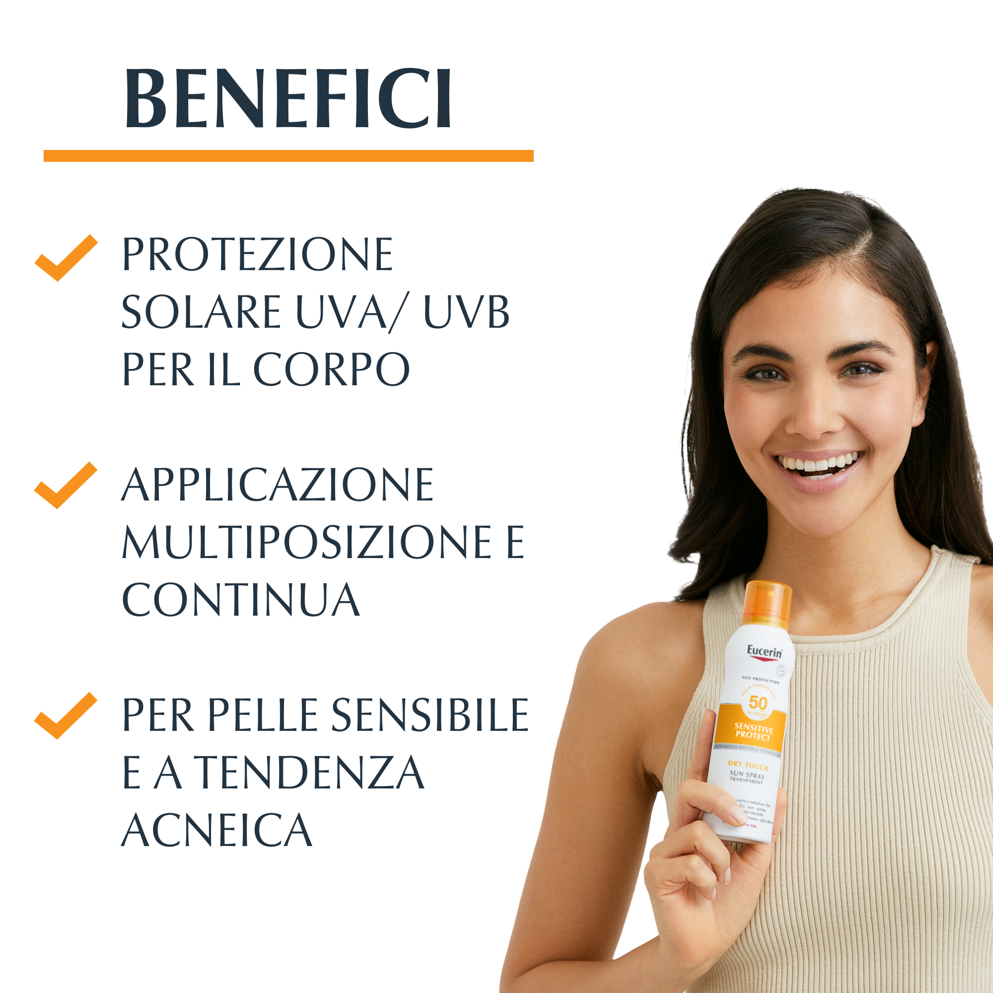 Eucerin Sun Spray Solare Corpo Tocco Secco SPF50 200mL Eucerin Sun Spray Solare Corpo Tocco Secco SPF50 200mL