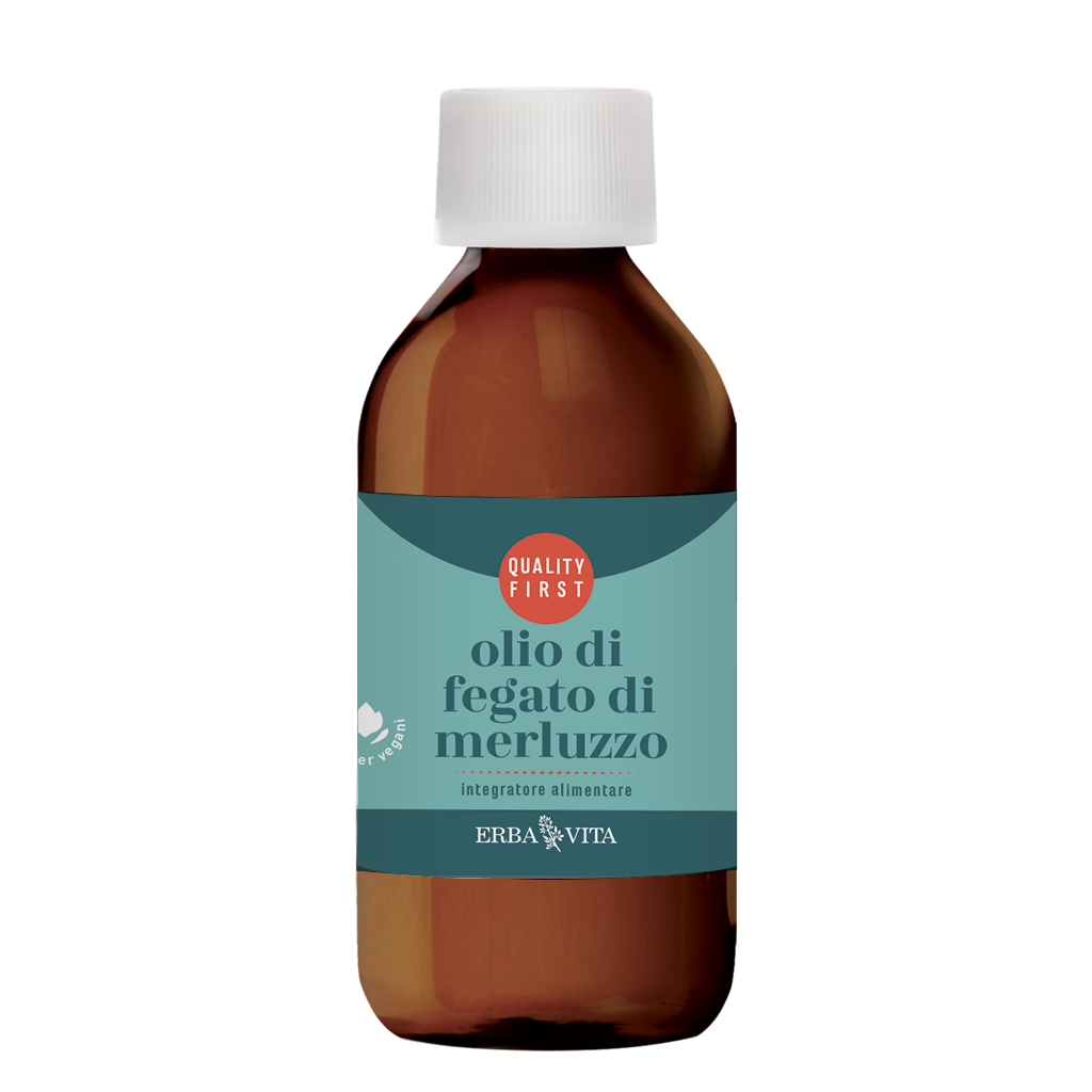 Erba Vita Olio di Fegato Di Merluzzo Integratore Vitamine 100 ml