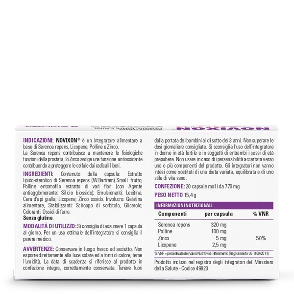 Novixon Integratore Benessere Prostata 20 Capsule Softgel Novixon Integratore Benessere Prostata 20 Capsule Softgel