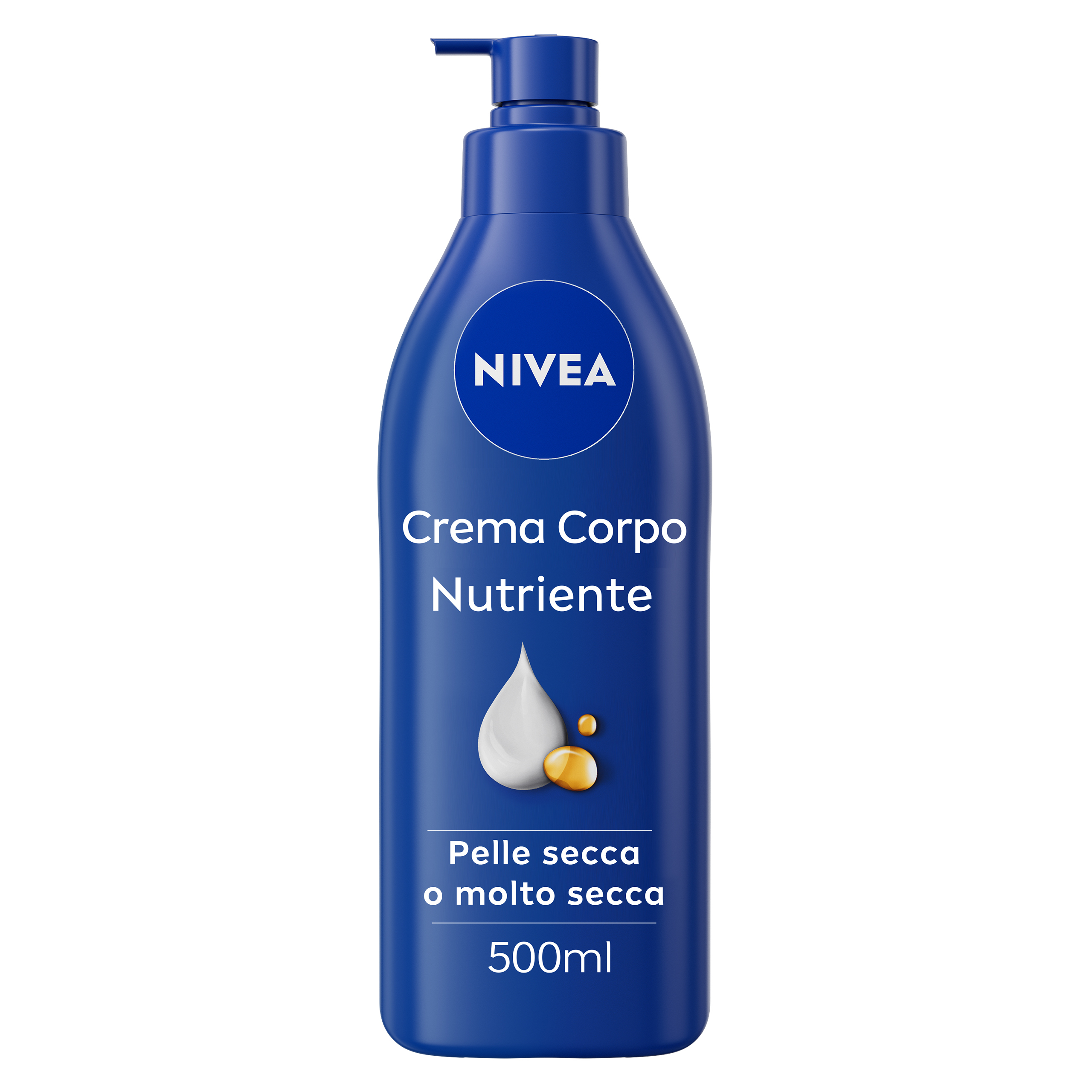 Nivea Crema Corpo Nutriente 500 ml, Crema corpo idratante 72 ore per pelle secca o molto secca