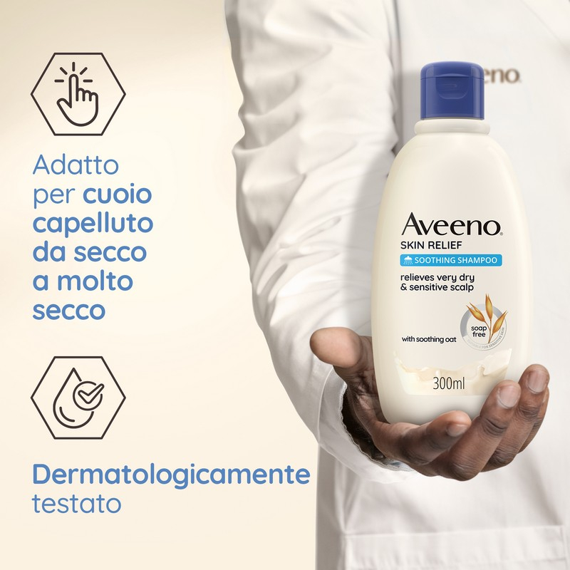 Aveeno Skin Relief Shampoo Lenitivo Per Prurito, Shampoo lenitivo e antiprurito, Shampoo delicato all'Avena per cute irritabile, Shampoo cute secca e sensibile ad alta tollerabilità, 300 ml Aveeno Skin Relief Shampoo Lenitivo Per Prurito, Shampoo lenitivo e antiprurito, Shampoo delicato all'Avena per cute irritabile, Shampoo cute secca e sensibile ad alta tollerabilità, 300 ml