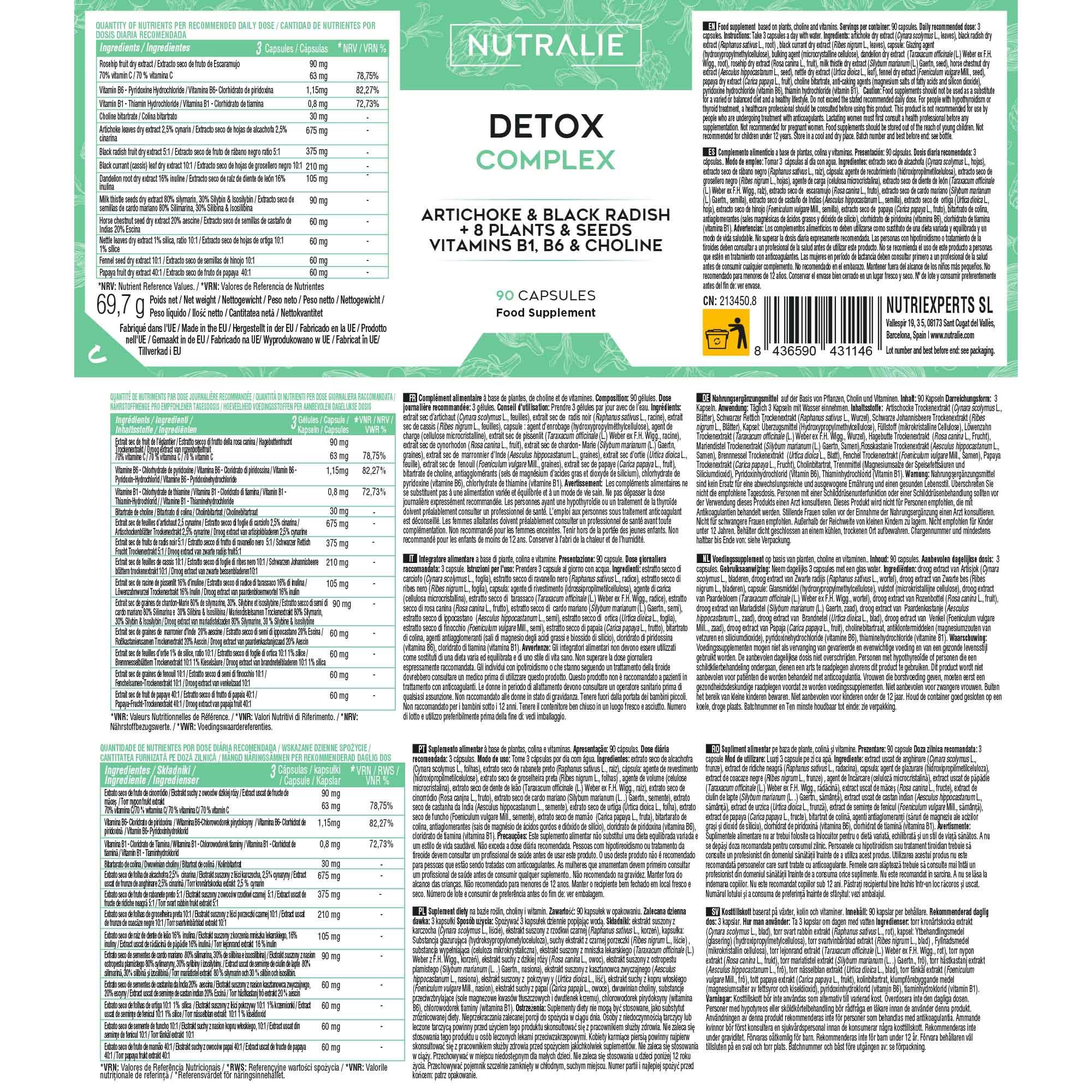 Nutralie Detox Complex 90 Capsule - Integratore Depurativo